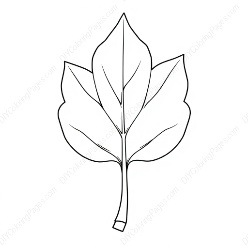 easy leaf - easy, leaf coloring page