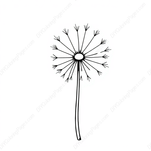 Free Printable dandelion - dandelion Coloring Page for Kids and Adults - High Quality PDF & PNG Download