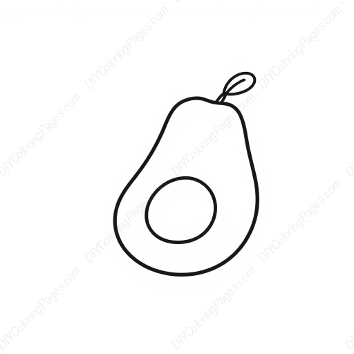 Free Printable avocado - avocado Coloring Page for Kids and Adults - High Quality PDF & PNG Download