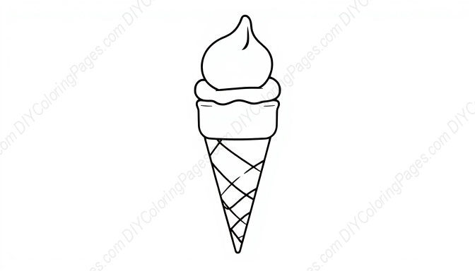 Free Printable ice cream cone - ice cream cone Coloring Page for Kids and Adults - High Quality PDF & PNG Download