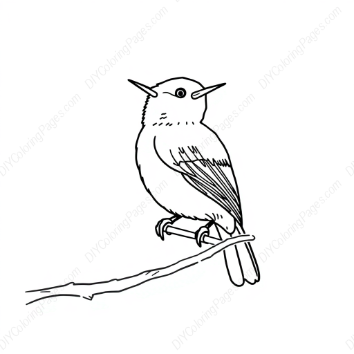 vireo singing - singing, vireo coloring page