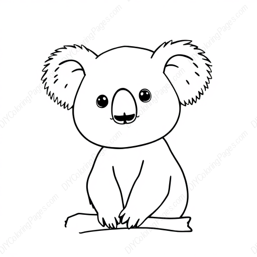 cute koala - cute, koala coloring page