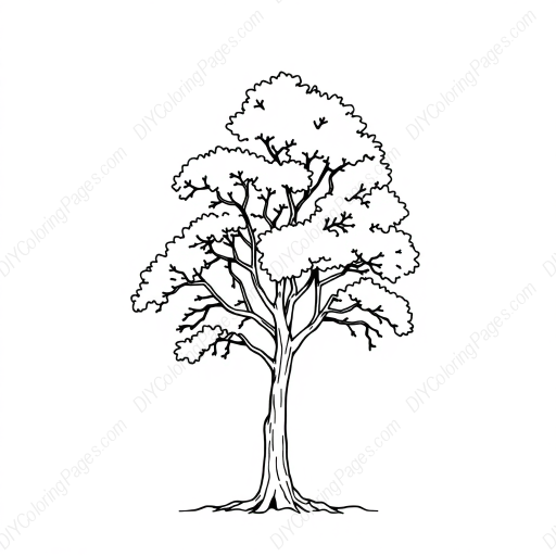 Free Printable lone tree - lone tree Coloring Page for Kids and Adults - High Quality PDF & PNG Download