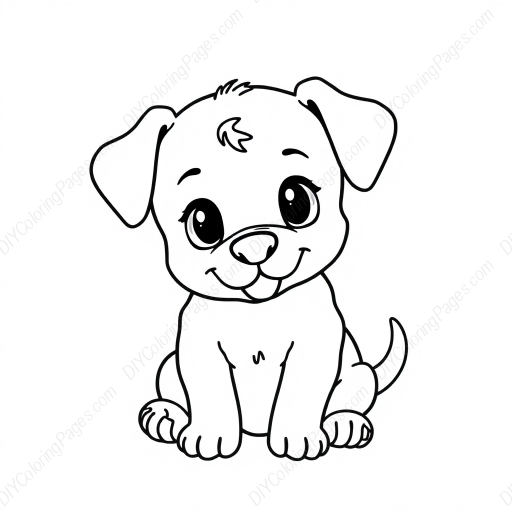 adorable puppy - puppy, adorable coloring page