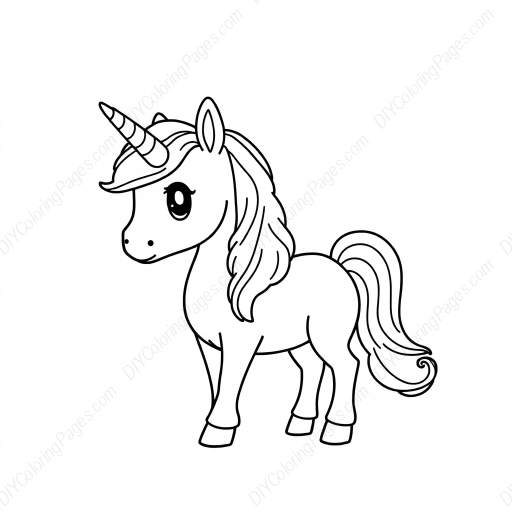 cute unicorn - cute, unicorn coloring page