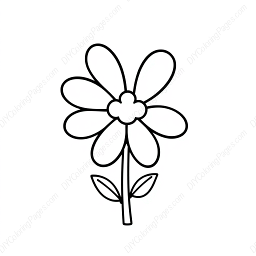 Free Printable flower - flower Coloring Page for Kids and Adults - High Quality PDF & PNG Download