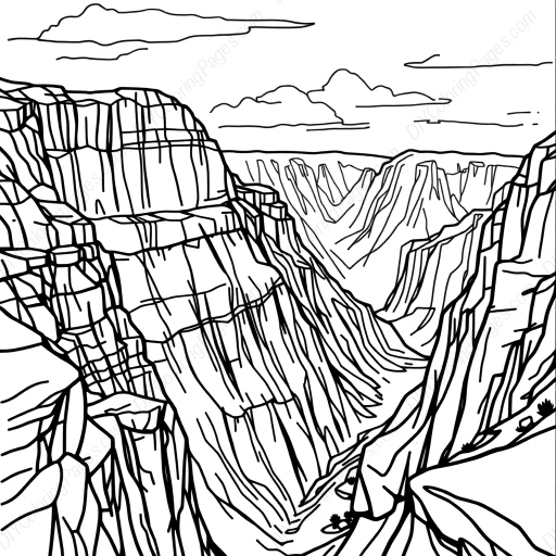 Free Printable grand canyon - grand canyon Coloring Page for Kids and Adults - High Quality PDF & PNG Download