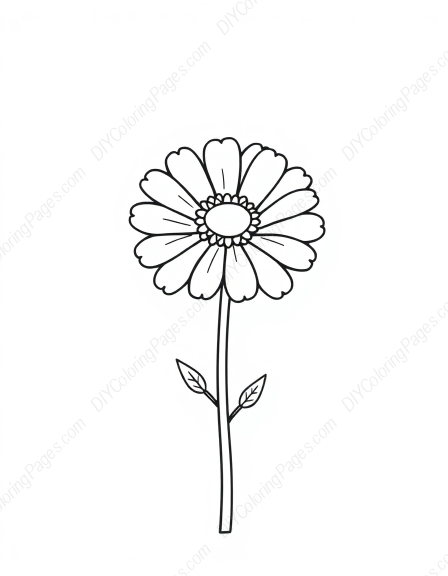 Free Printable zinnia - zinnia Coloring Page for Kids and Adults - High Quality PDF & PNG Download
