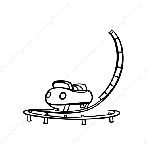 Free Printable roller coaster - fun, amusement park, roller coaster, thrill, excitement Coloring Page for Kids and Adults - High Quality PDF & PNG Download