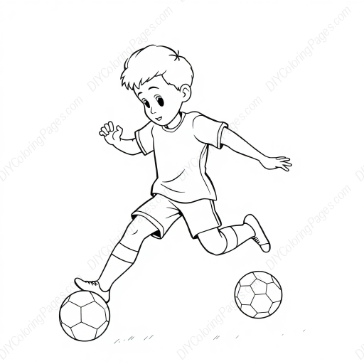 boy playing soccer - playing, boy, soccer coloring page