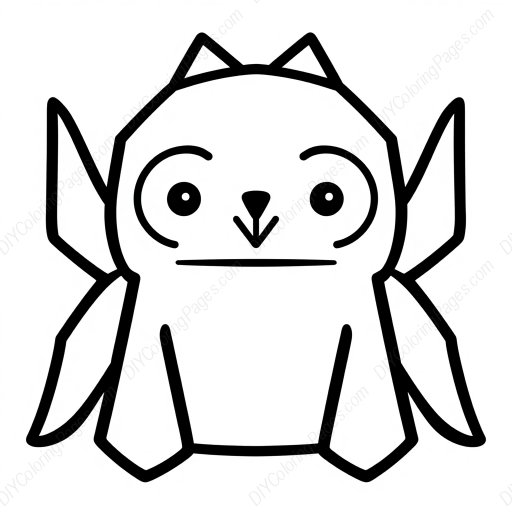 Free Printable origami Coloring Page for Kids and Adults - High Quality PDF & PNG Download