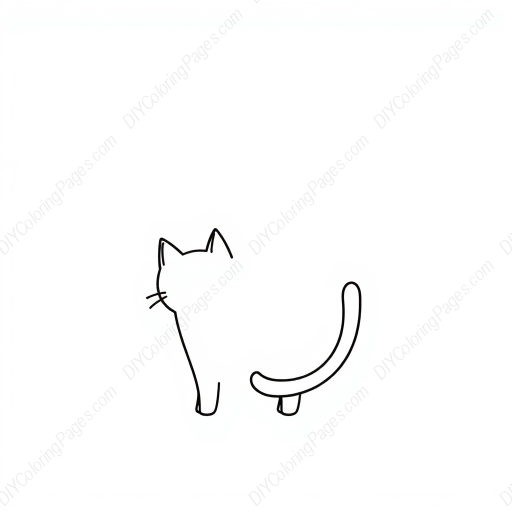 Free Printable cat tail - cat, tail Coloring Page for Kids and Adults - High Quality PDF & PNG Download