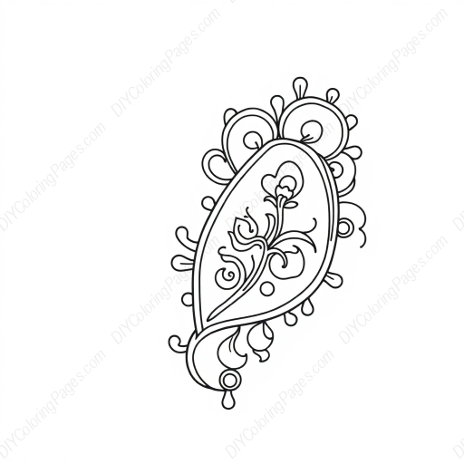 Free Printable paisley ornate - ornate, paisley Coloring Page for Kids and Adults - High Quality PDF & PNG Download