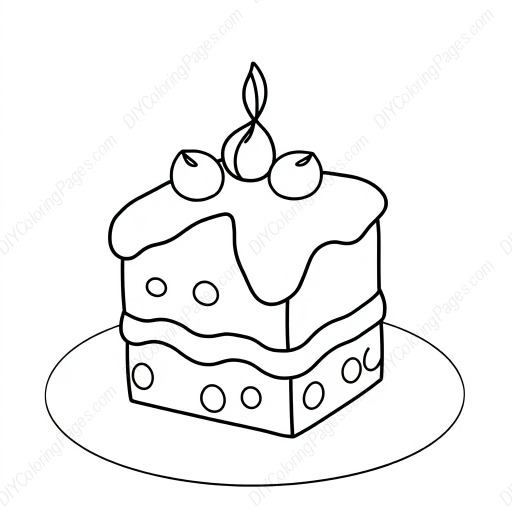 Free Printable chocolate cake - chocolate cake Coloring Page for Kids and Adults - High Quality PDF & PNG Download