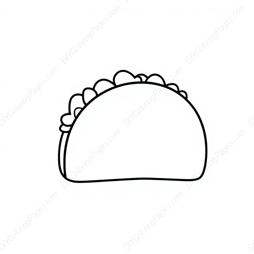 Free Printable taco - taco Coloring Page for Kids and Adults - High Quality PDF & PNG Download