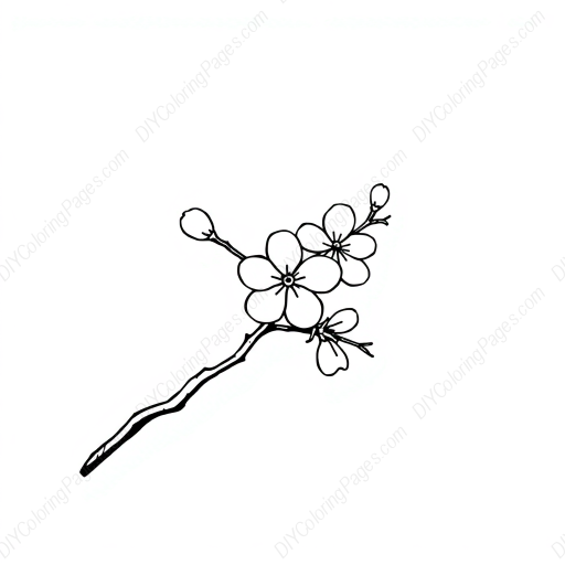 Free Printable cherry blossom - cherry blossom Coloring Page for Kids and Adults - High Quality PDF & PNG Download