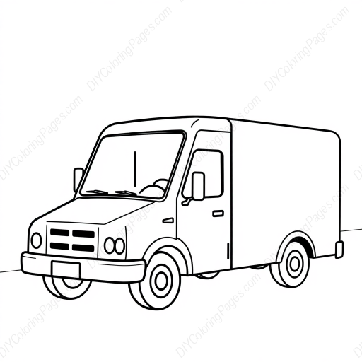 Free Printable delivery truck - delivery truck Coloring Page for Kids and Adults - High Quality PDF & PNG Download