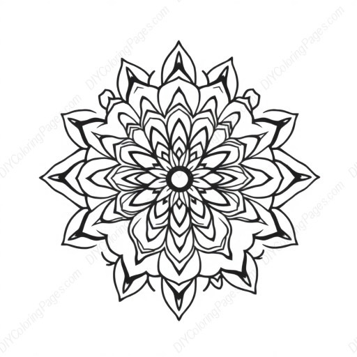 Free Printable mandala outline - mandala, outline Coloring Page for Kids and Adults - High Quality PDF & PNG Download