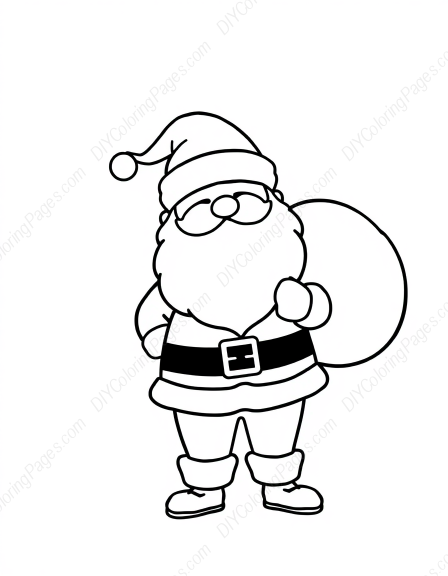 Free Printable santa with sack - santa, sack Coloring Page for Kids and Adults - High Quality PDF & PNG Download