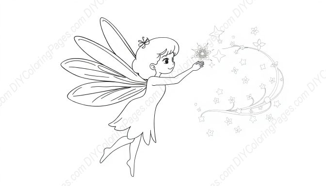 Free Printable fairy spreading magic - fairy, spreading, magic Coloring Page for Kids and Adults - High Quality PDF & PNG Download