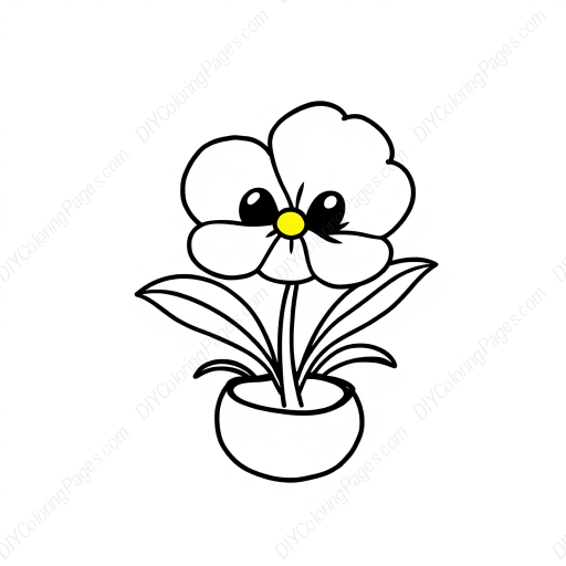 Free Printable pansy - pansy Coloring Page for Kids and Adults - High Quality PDF & PNG Download