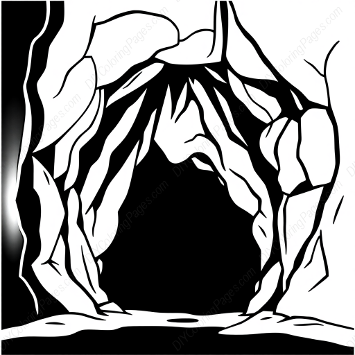cave entrance - cave, entrance coloring page
