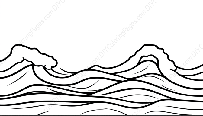ocean waves - ocean, waves coloring page