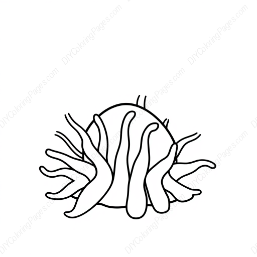 Free Printable sea anemone - sea, anemone Coloring Page for Kids and Adults - High Quality PDF & PNG Download