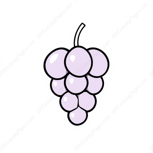Free Printable grape - grape Coloring Page for Kids and Adults - High Quality PDF & PNG Download