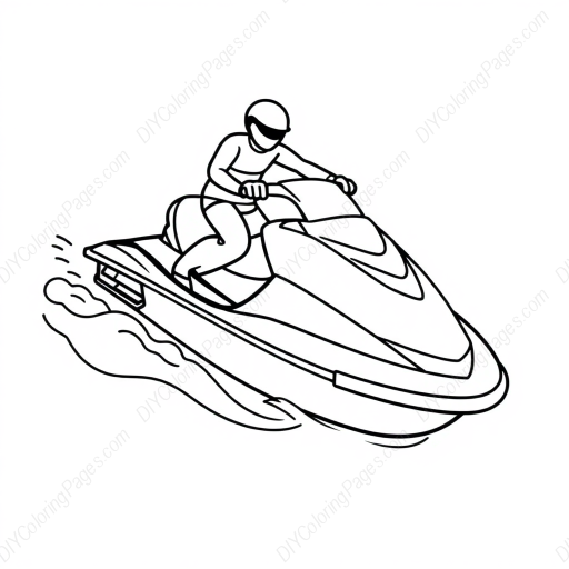 Free Printable jet ski - jet ski Coloring Page for Kids and Adults - High Quality PDF & PNG Download