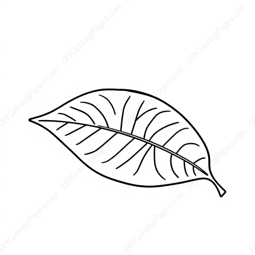 easy leaf - easy, leaf coloring page