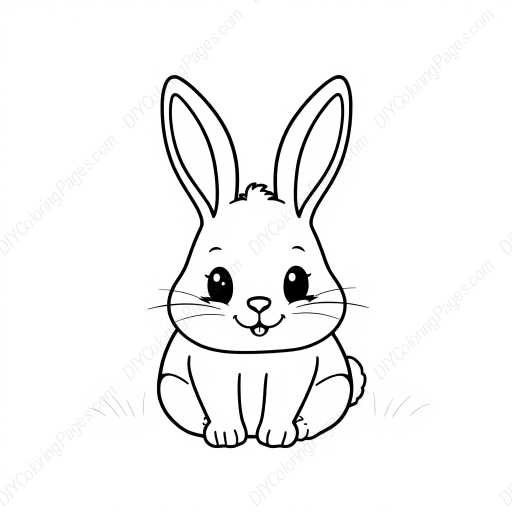 cute bunny - cute, bunny coloring page