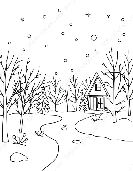 Free Printable winter wonderland - winter, wonderland Coloring Page for Kids and Adults - High Quality PDF & PNG Download