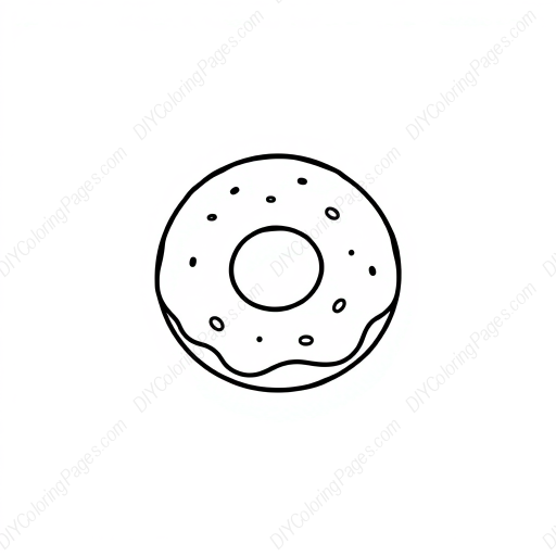 Free Printable donut - donut Coloring Page for Kids and Adults - High Quality PDF & PNG Download