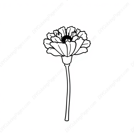 Free Printable carnation - carnation Coloring Page for Kids and Adults - High Quality PDF & PNG Download