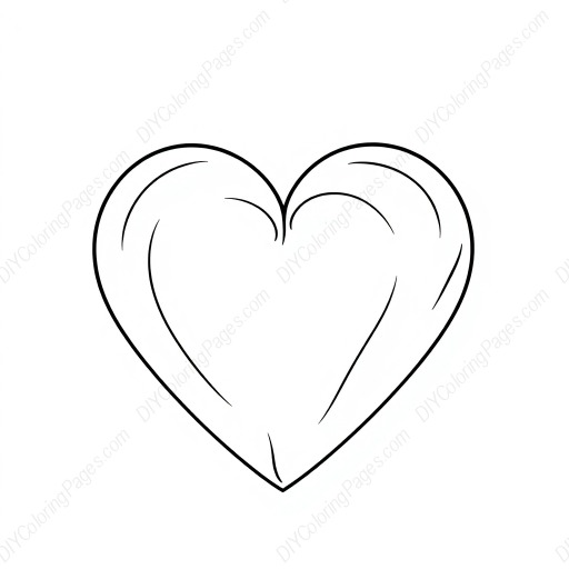 valentine heart - heart, valentine coloring page