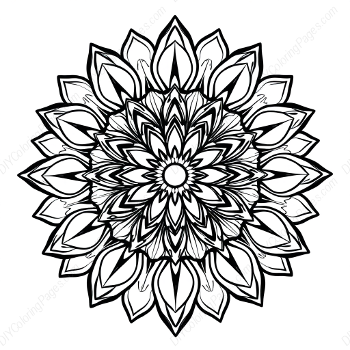 floral mandala - mandala, floral coloring page