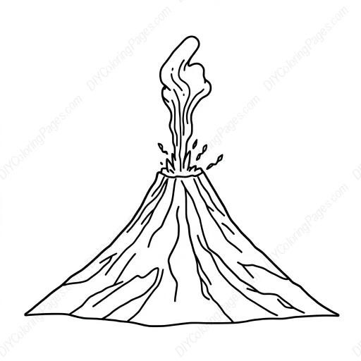 Free Printable volcano erupting - erupting, volcano Coloring Page for Kids and Adults - High Quality PDF & PNG Download
