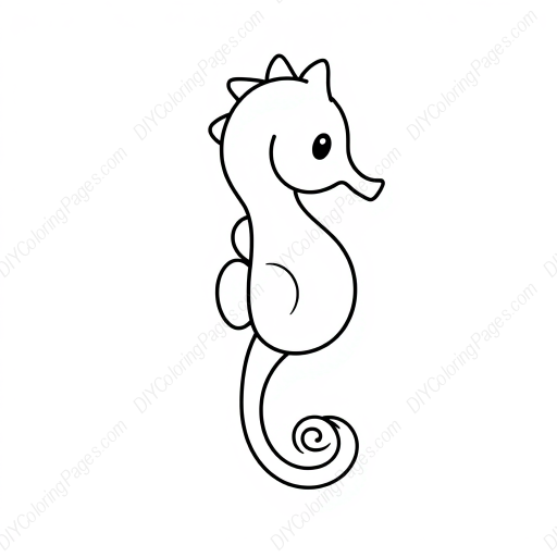 Free Printable seahorse detail - seahorse, detail Coloring Page for Kids and Adults - High Quality PDF & PNG Download
