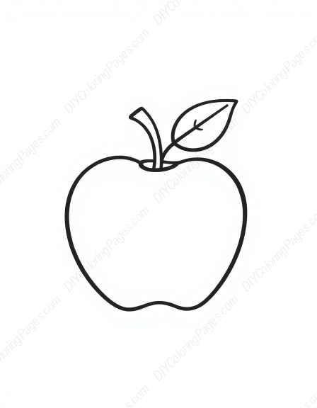 Free Printable apple - apple Coloring Page for Kids and Adults - High Quality PDF & PNG Download