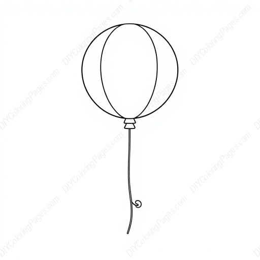 easy balloon - easy, balloon coloring page