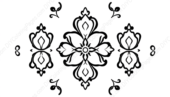Free Printable damask design - design, damask Coloring Page for Kids and Adults - High Quality PDF & PNG Download