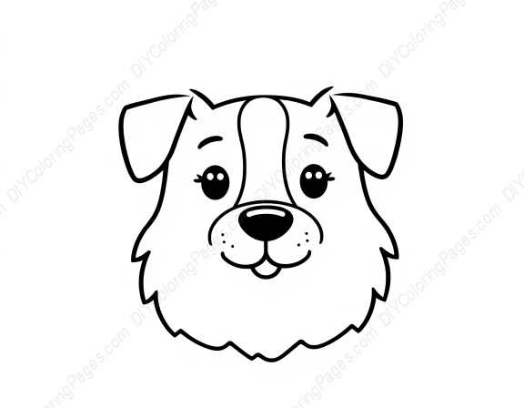 Free Printable dog face - dog, face Coloring Page for Kids and Adults - High Quality PDF & PNG Download