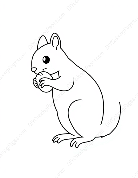 squirrel with nut - squirrel, nut coloring page