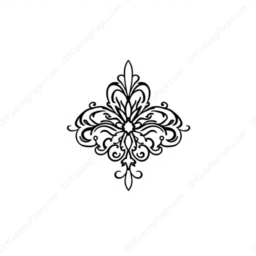 Free Printable damask ornate - ornate, damask Coloring Page for Kids and Adults - High Quality PDF & PNG Download