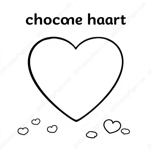 Free Printable chocolate heart - heart, chocolate Coloring Page for Kids and Adults - High Quality PDF & PNG Download