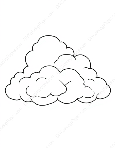 Free Printable white fluffy clouds - clouds, fluffy, white Coloring Page for Kids and Adults - High Quality PDF & PNG Download