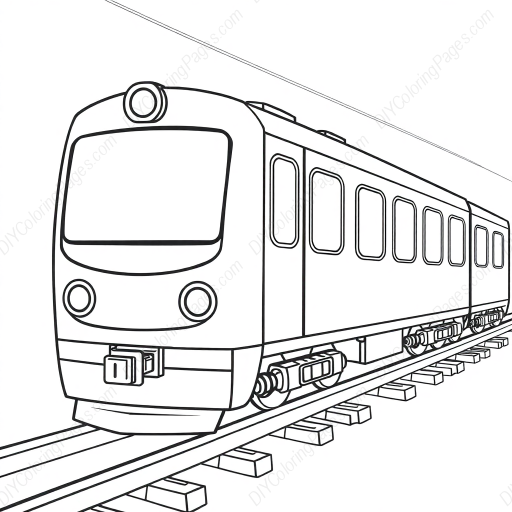 Free Printable electric train - electric train Coloring Page for Kids and Adults - High Quality PDF & PNG Download