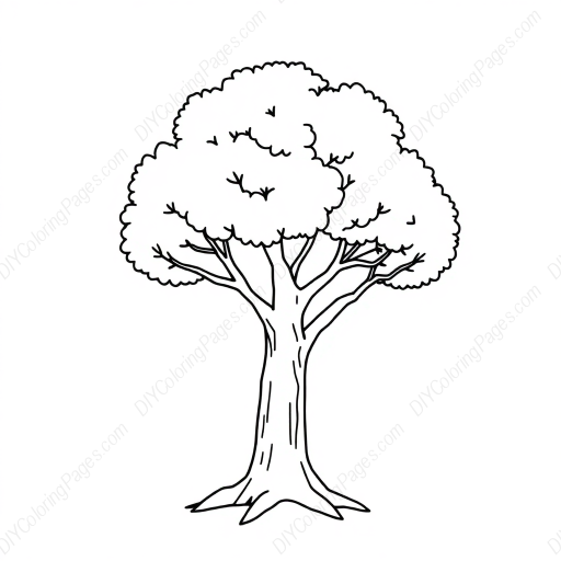 simple tree - tree, simple coloring page