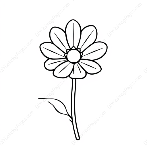 easy flower - easy, flower coloring page